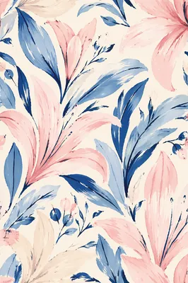 Pastel Seamless Lily Botanical Pattern