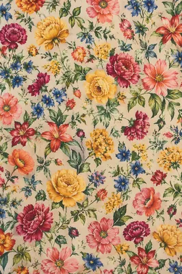 Seamless Vintage Floral Botanical Linen Pattern