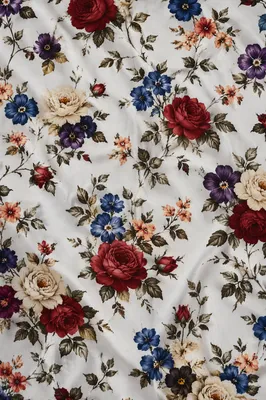 Romantic Seamless Botanical Floral Fabric Pattern