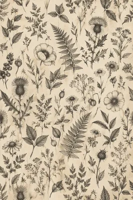 Vintage Botanical Floral Seamless Pattern