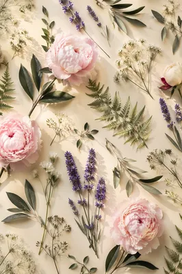 Seamless Floral Botanical Print with Garden Flowers