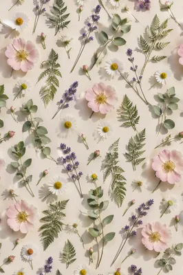 Seamless Spring Floral Botanical Pattern