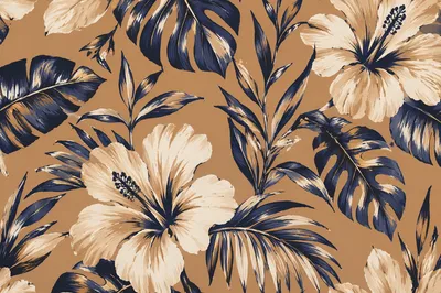 Vintage Tropical Floral Seamless Pattern