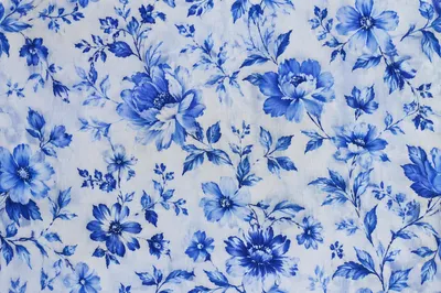 Blue Botanical Floral Fabric Pattern