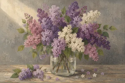 Rustic Spring Flowers in Glass Vase