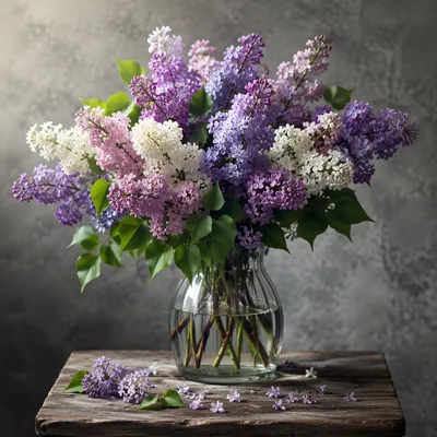 Rustic Spring Flowers in Glass Vase