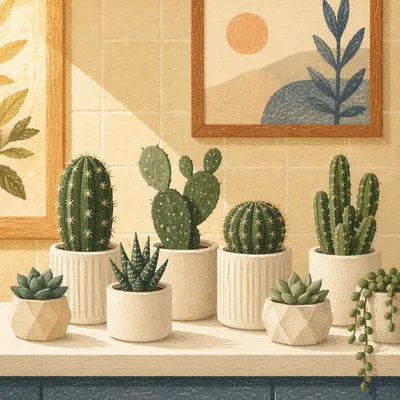 Cozy Indoor Succulent Shelf Arrangement