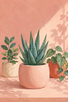 Pastel Indoor Plant Shelf with Blush Succulent