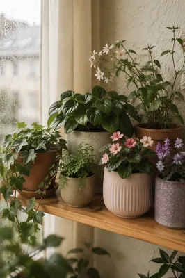 Indoor Flowering Plant Shelf by Window