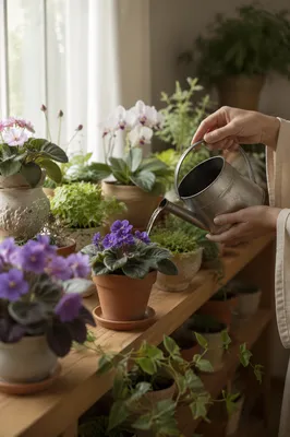 Peaceful Indoor Flowering Plants by Window