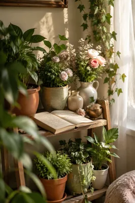 Peaceful Indoor Plant Prayer Corner