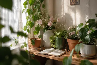 Peaceful Indoor Plant Prayer Corner