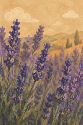Golden Hour Lavender Field Close-Up