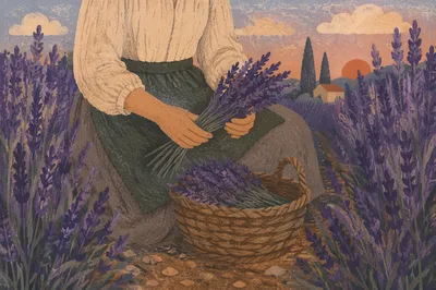 Lavender Field Gathering at Blue Hour