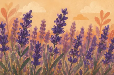 Golden Hour Lavender Field in Bloom