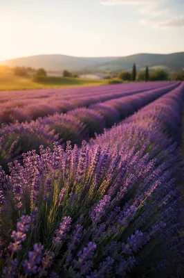 Golden Hour Lavender Field in Bloom