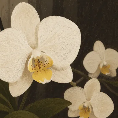 Elegant White Orchid Macro Bloom