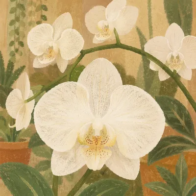 Elegant White Orchid Blossom Close-Up