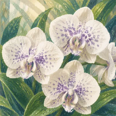 Elegant White Orchids with Violet Speckles