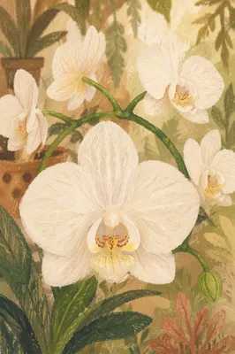 Elegant White Orchid Blossom Close-Up