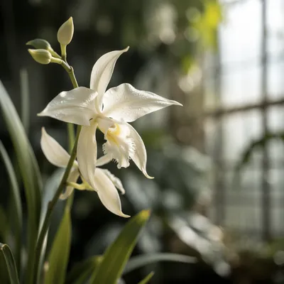 Elegant White Orchid in Morning Light