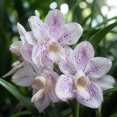 Elegant White Orchids in Soft Garden Light