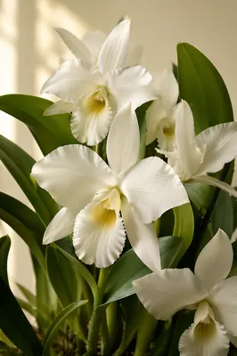 Elegant White Orchid Botanical Close Up