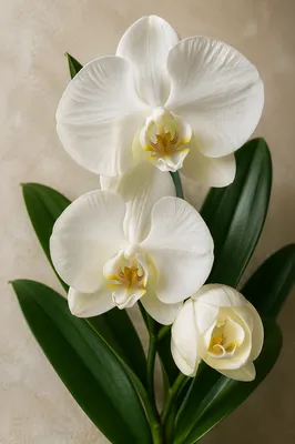 Elegant White Orchid Botanical Portrait