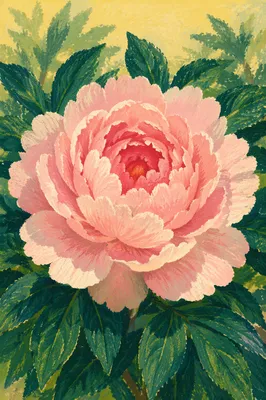Soft Pink Peony in Sunlit Garden