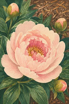 Soft Pink Peony in Morning Light