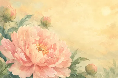 Blush Pink Peony in Morning Mist