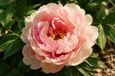Soft Pink Peony in Gentle Garden Light