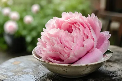 Lush Pink Peony in Morning Light
