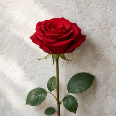 Single Red Rose Close-Up Portrait