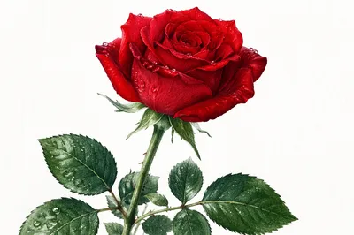 Single Red Rose Close Up Portrait