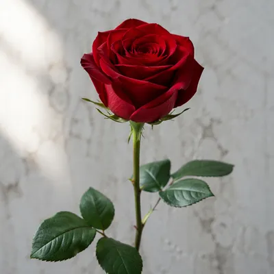 Single Red Rose Close-Up Portrait