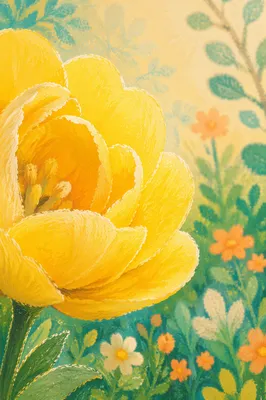 Fresh Spring Yellow Bloom Garden Closeup