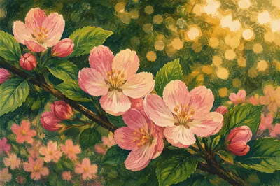 Fresh Spring Blossom Garden Closeup