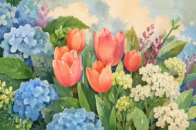 Fresh Spring Garden Blooms Close-Up