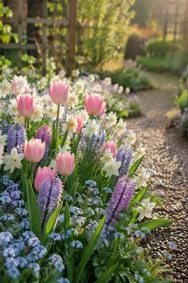 Fresh Spring Bloom Garden Close-Up
