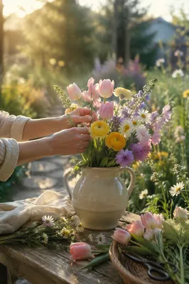 Fresh Spring Flowers in a Peaceful Garden