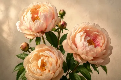 Fresh Spring Blooms on Warm Cream