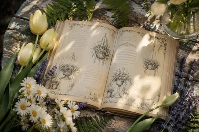 Spring Blooms on Vintage Garden Catalogue