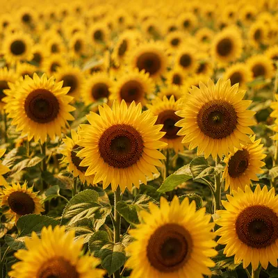 Radiant Summer Sunflower Field in Sunlight