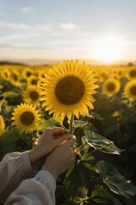 Sunlit Sunflower Field of Quiet Gratitude