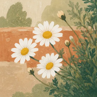 White Daisies in a Quiet Garden