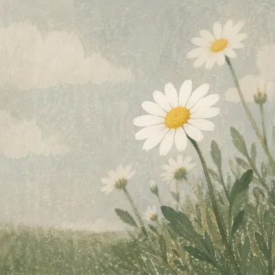 White Daisy Flowers in Quiet Garden