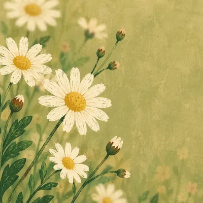 White Daisy Flowers in Quiet Garden