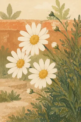 White Daisies in a Quiet Garden