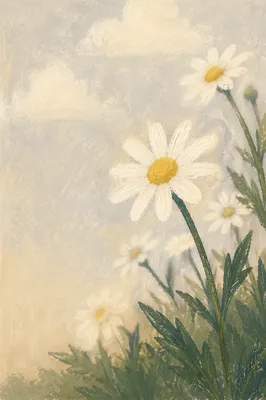 White Daisy Flowers in Quiet Garden